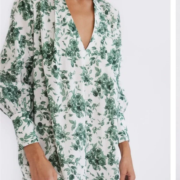 MILLE Esther Caftan Dress 💐"Green Bouquet" Medium - Picture 6 of 11